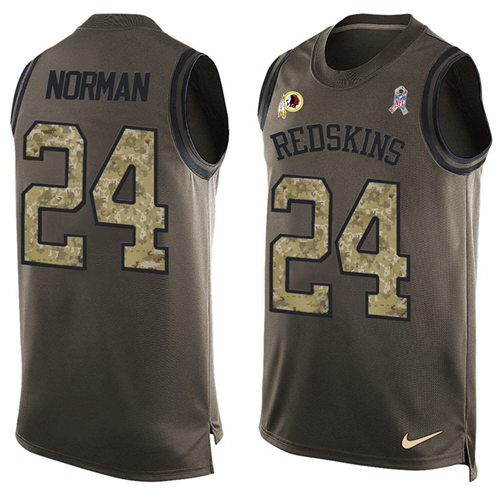 Nike Redskins #24 Josh Norman Green Men's Stitched NFL Limited Salute To Service Tank Top Jersey - Click Image to Close